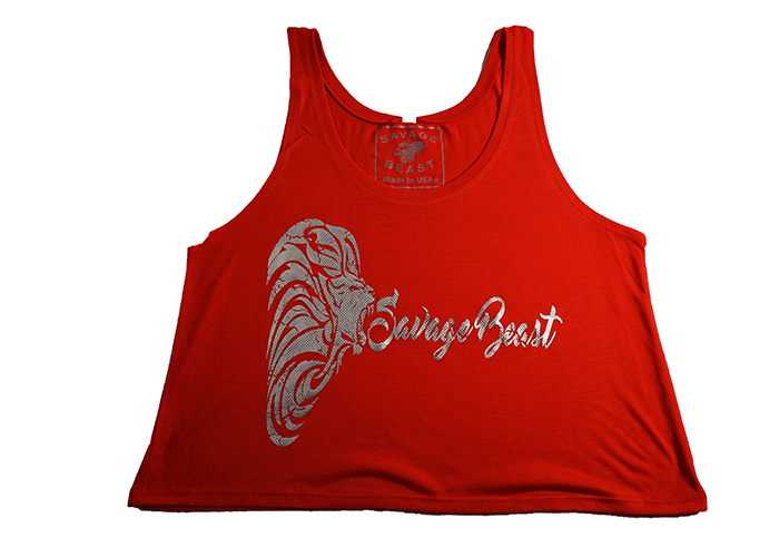 Red flowy boxy tank top